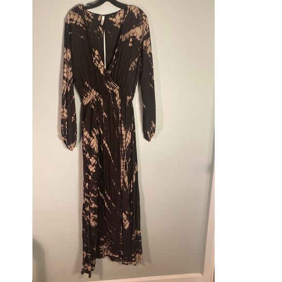 Elan Maxi Dress Shibori Dyed Beach Coverup Sheer ~ Lux Summer Days ~ Sz L - Picture 4 of 9